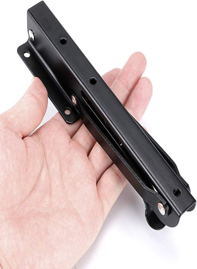 Rexmon Sturdy Folding Shelf Brackets - Heavy Duty Black Metal Triangle Table Bench Folding Shelf Bracket 20 CM, 2 Pcs Folding Shelf Hinge Wall Mounted, Max Load 40 KG - Image 5
